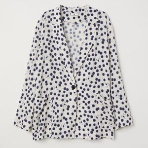 Anna Glover X H&M | Polka Dot Bumblebee Print Blazer | Size EUR 34 US 4